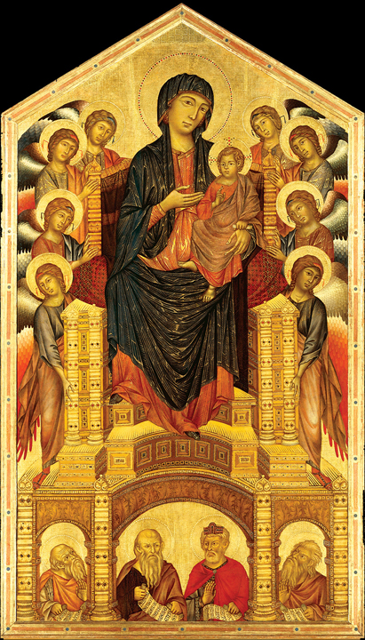 cimabue madonna enthroned with angels. Churches: the Giotto in